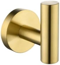 UTILES Brushed Gold Stainless Steel Round Towel Bar Hook Set