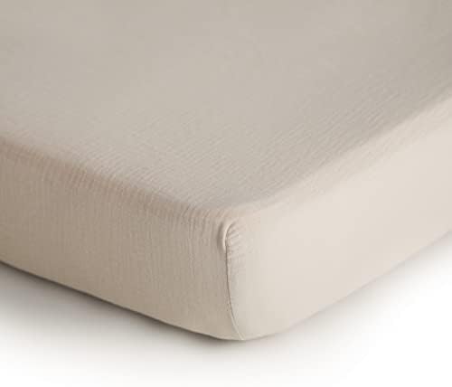 Mushie Extra Soft Muslin Mini Crib Sheet Fog