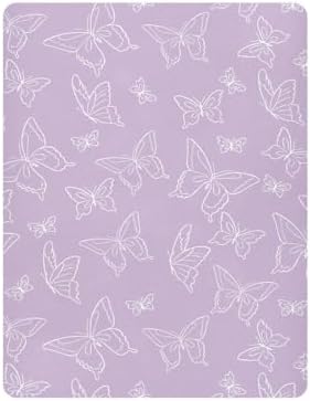 Gbjiemia Baby Crib Sheets Purple Butterfly Set