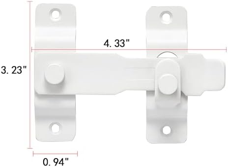 INIRET 2 Pack Barn Door Latches Matte White Stainless Steel
