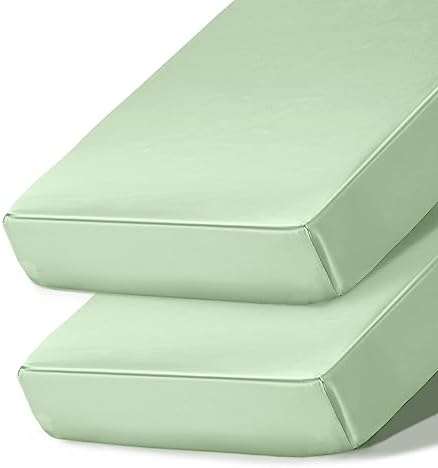 Ersmak 2 Pack Satin Crib Sheets - Soft Breathable