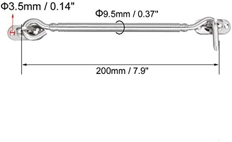 SHAUNI Hook and Eye Latch Gate Bolt with Mounting Screws 2pcs