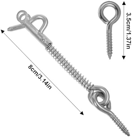 4PCS Stainless Steel Spring Hook and Eye Latch for Doors