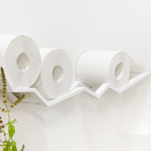 EWART WOODS Wooden Toilet Paper Holder with Zigzag Design