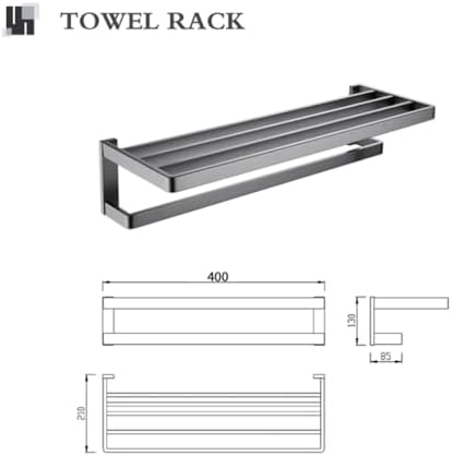 TAOLE Matt Black Bathroom Hardware Kit with 6 Hooks