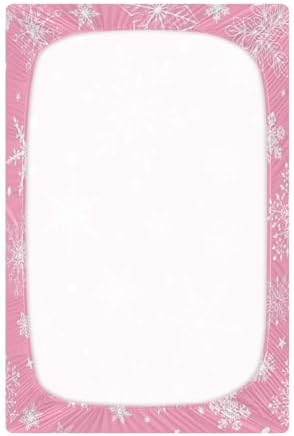 Caikeny Fitted Crib Sheet with Snowflake Glitter Design