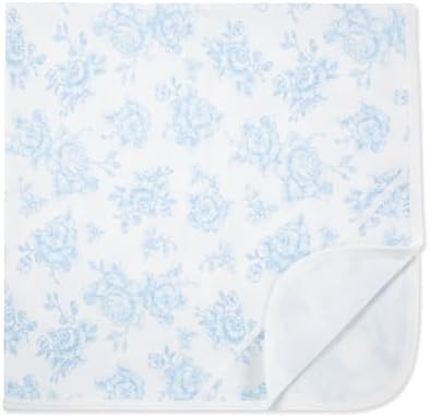 Little Me Baby Swaddling Blanket Blue Roses