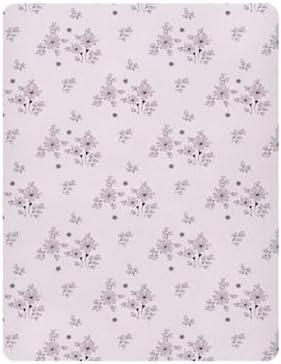 Soft Purple Flower Crib Sheets for Boys Girls