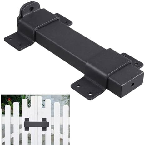 Moynagh Slide Gate Latch Heavy Duty Black Metal Lock with Padlock Hole