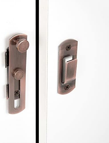 INIRET 4 Pack Barn Door Latches Red Bronze Stainless Steel