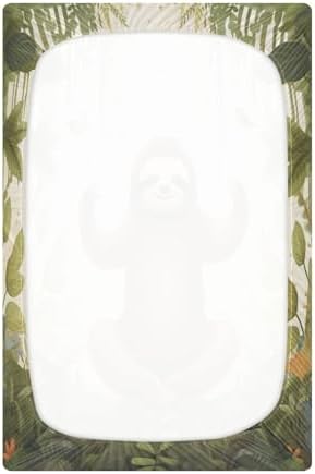 Jihqo Forest Sloth Crib Sheets for Pack N Play