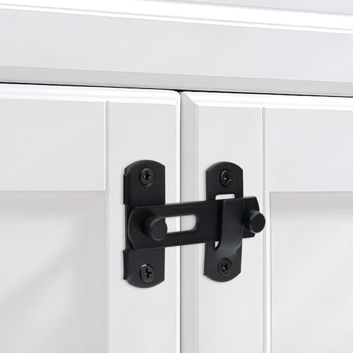 Fantasyon 2 Pack Stainless Steel Gate Latches Black