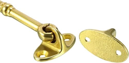 Golden Brass Hook and Eye Latch Gate Bolt 2pcs