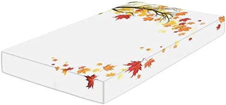 XISUNYA Autumn Maple Leaves Crib Sheet Set