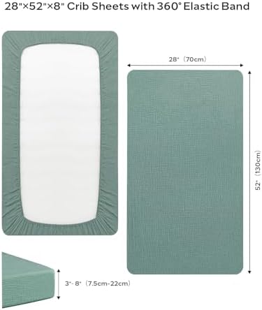 JELLYMONI Soft Muslin Crib Sheets 2 Pack
