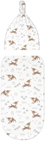 Muishi Cute Deer Swaddle Blanket Hat Set