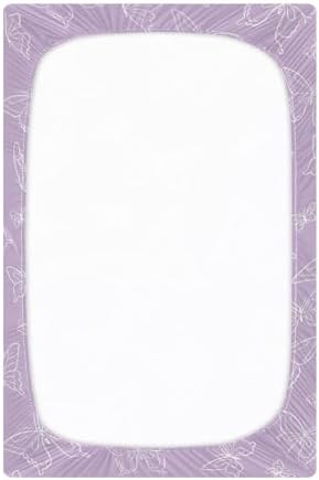 Gbjiemia Baby Crib Sheets Purple Butterfly Set