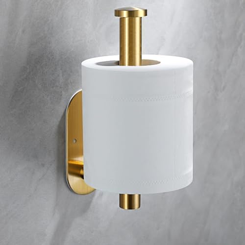 DGYB Gold Self Adhesive Toilet Paper Holder Wall Mount 2 Pcs