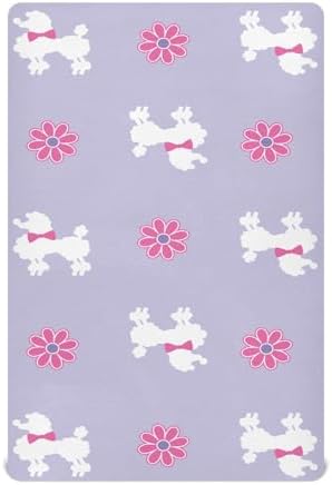 Gbjiemia Crib Sheets Poodle Pattern for Boys Girls
