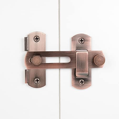 INIRET 4 Pack Barn Door Latches Red Bronze Stainless Steel