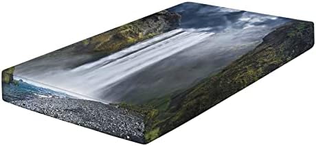 XISUNYA Decorative Crib Sheet Set Waterfall and Grand Cliffs Print
