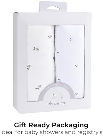Elys Co Waterproof Crib Sheets 2 Pack Sage Berry Dot