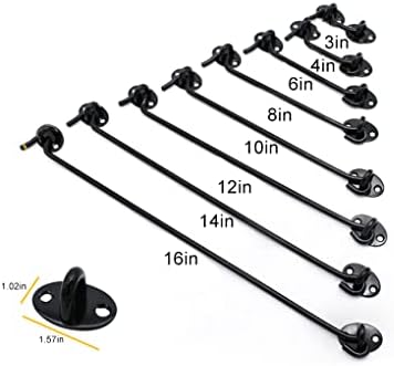 DEIHGE Hook and Eye Gate Latch in Black