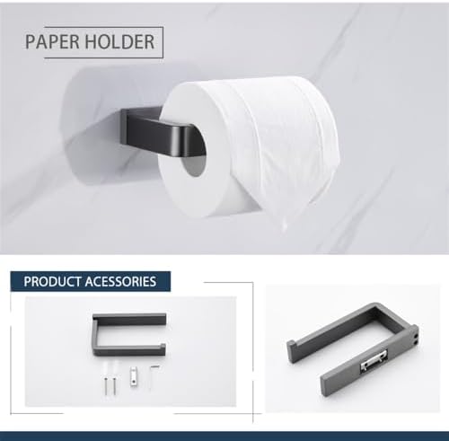 TAOLE Matt Black Bathroom Hardware Set 4 pcs