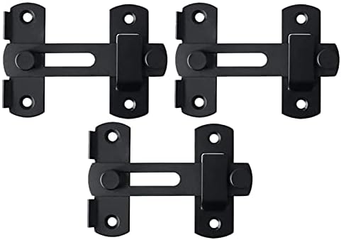 SHAUNI Door Bolt Set of 3 - Black Flip Latch Gate Latches