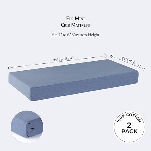 Dreamology 2-Pack Crib Sheets - Soft 100 Cotton Blue Animals Print