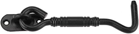 DEIHGE Hook and Eye Gate Bolt with Black Coating 201 Stainless Steel