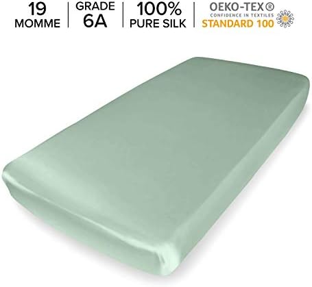 Mulberry Park Fitted Silk Crib Sheet - 28 x 52 Goodnight Green