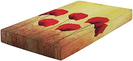 XISUNYa Poppy Design Crib Sheet Set - 28x52 Microfiber Retro