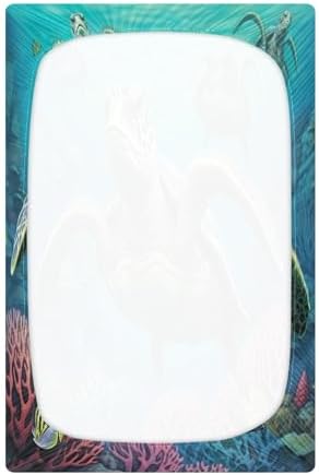 Jihqo Underwater Sea Turtle Crib Sheets for Baby 52 x 28