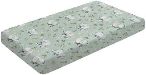Pynnlts Cute Elephant Boho Leaves Crib Sheet