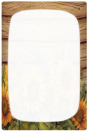 Jihqo Wooden Sunflower Crib Sheets Pack N Play 39 x 27
