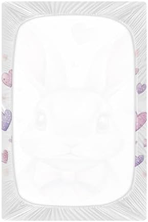 MNSRUU Crib Sheets for Boys Girls Bunny Head Breathable Fitted Playard Bedding