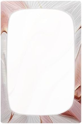Wassud Rose Gold Marble Crib Sheets Pack and Play Fitted 27x39 Inch