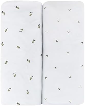 Elys Co Waterproof Crib Sheets 2 Pack Sage Berry Dot
