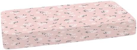 Plxthrk Crib Sheets Pink Daisy Flower 28x52x8