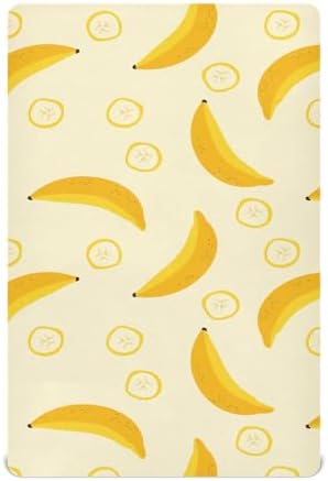 Gbjiemia Banana Slices Crib Sheets for Baby Boys Girls 39x27x5in