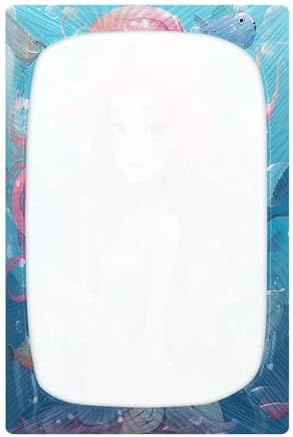 Jihqo Mermaid Girl Crib Sheets Pack N Play Set