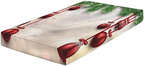 XISUNYA Red Balls Ribbons Print Crib Sheet Set 1