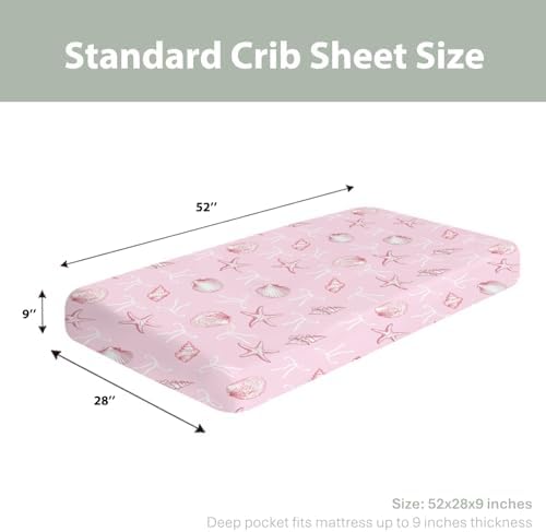 Ocean Sea Baby Crib Sheets 52x28 Fitted with Soft Snug Design