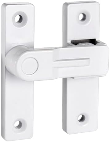 INIRET 180 Degree Flip Latch White Finish Zinc Alloy Barn Door Lock