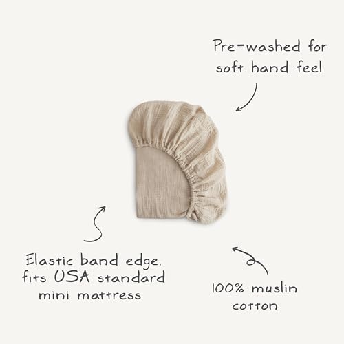 Mushie Extra Soft Muslin Mini Crib Sheet - Roman Green