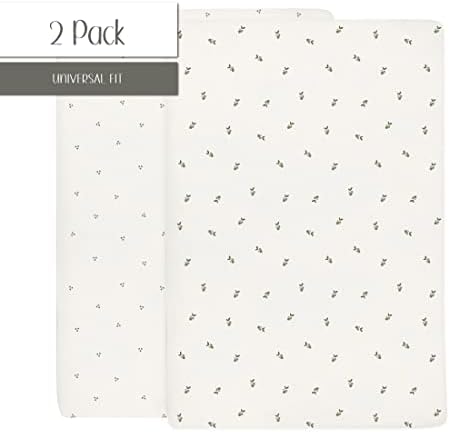 Elys Co Waterproof Crib Sheets 2 Pack Sage Berry Dot