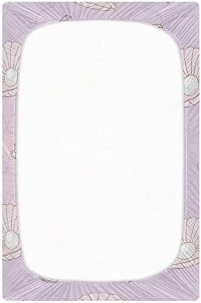 ALAZA Mermaid Tail Seashell Starfish Pink Crib Sheet