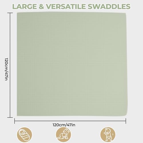 Kiddolove Muslin Swaddle Blankets 3 Pack Forest Theme