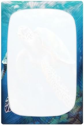 Jihqo Sea Turtle Crib Sheets Pack N Play 39x27 Soft Breathable